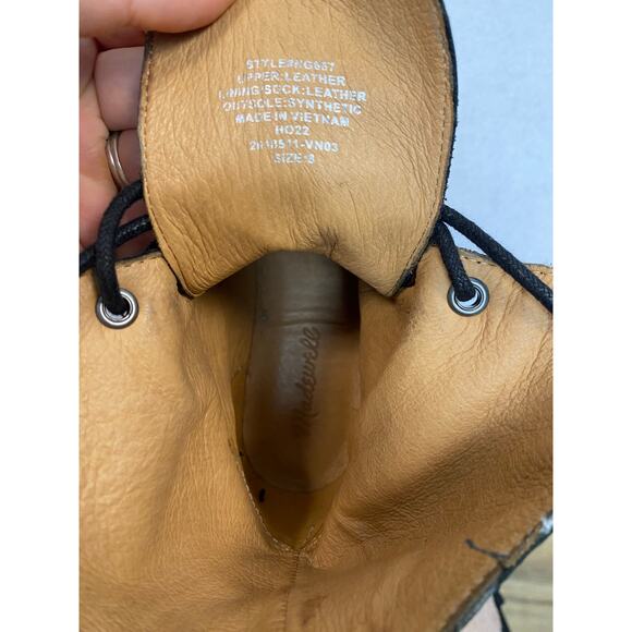 Madewell The Rayna Lace-Up Combat Boot in Black Leather Size 8 - Picture 9 of 9